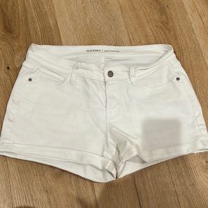 White denim shorts